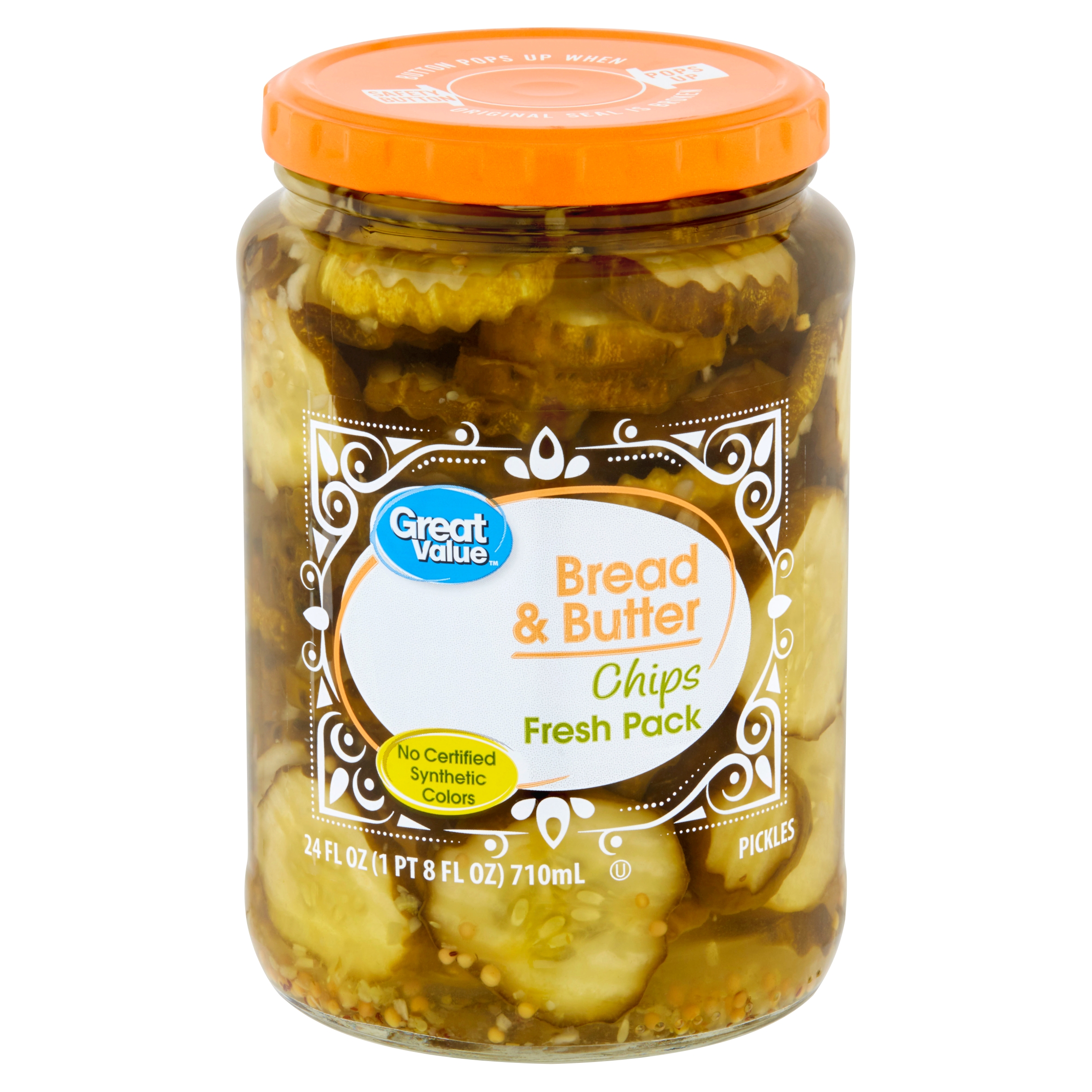 Great Value Bread Butter Chips Pickles Fresh Pack 24 Fl Oz Caja Usa