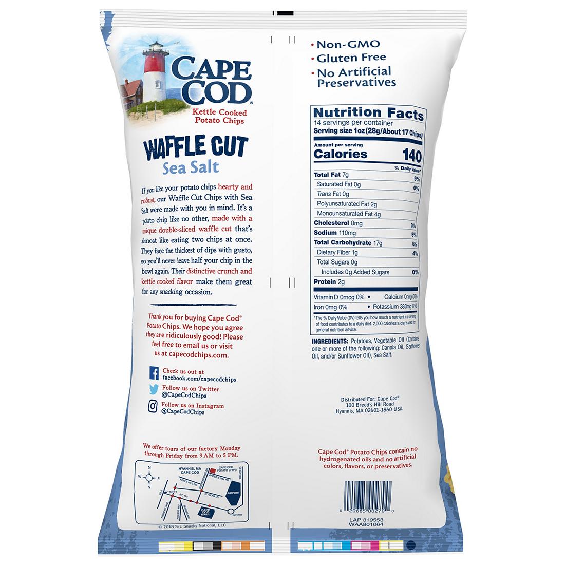 Cape Cod Waffle Cut Sea Salt Potato Chips 14 Oz Caja Usa