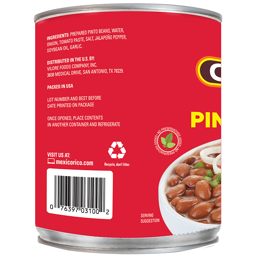 La Costena Whole Pinto Beans, 19.75 oz - CAJA USA