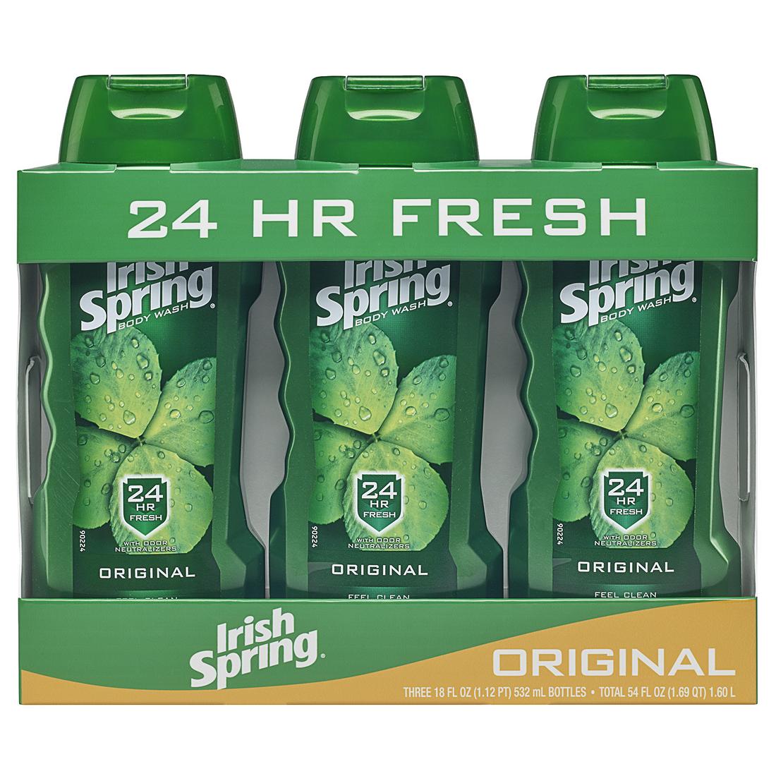 Irish Spring Body Wash For Men Original 3 Pk 18 Oz Caja Usa