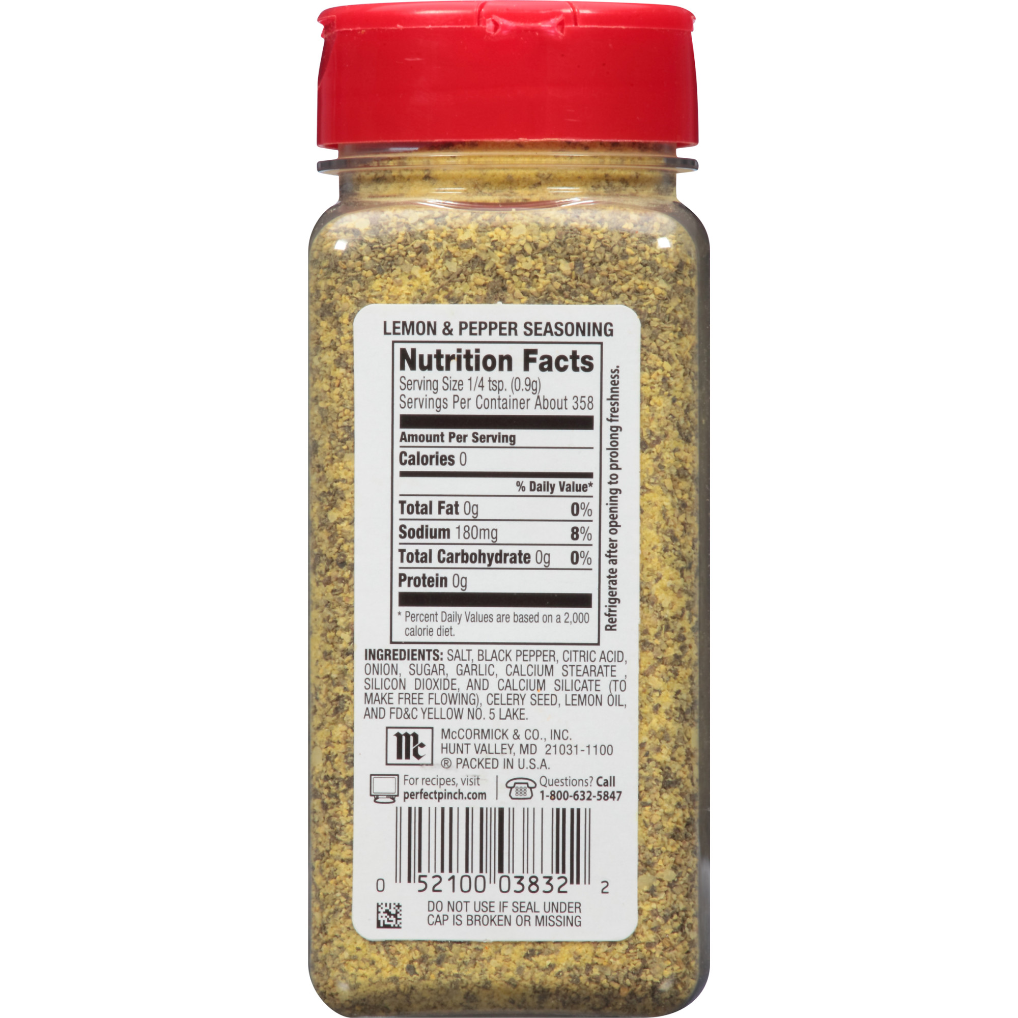 McCormick Perfect Pinch Lemon Pepper Seasoning, 11.37 oz