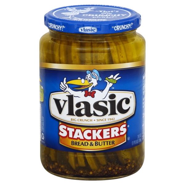 Vlasic Stackers Bread Butter Pickles 24 Fl Oz Jar Caja Usa