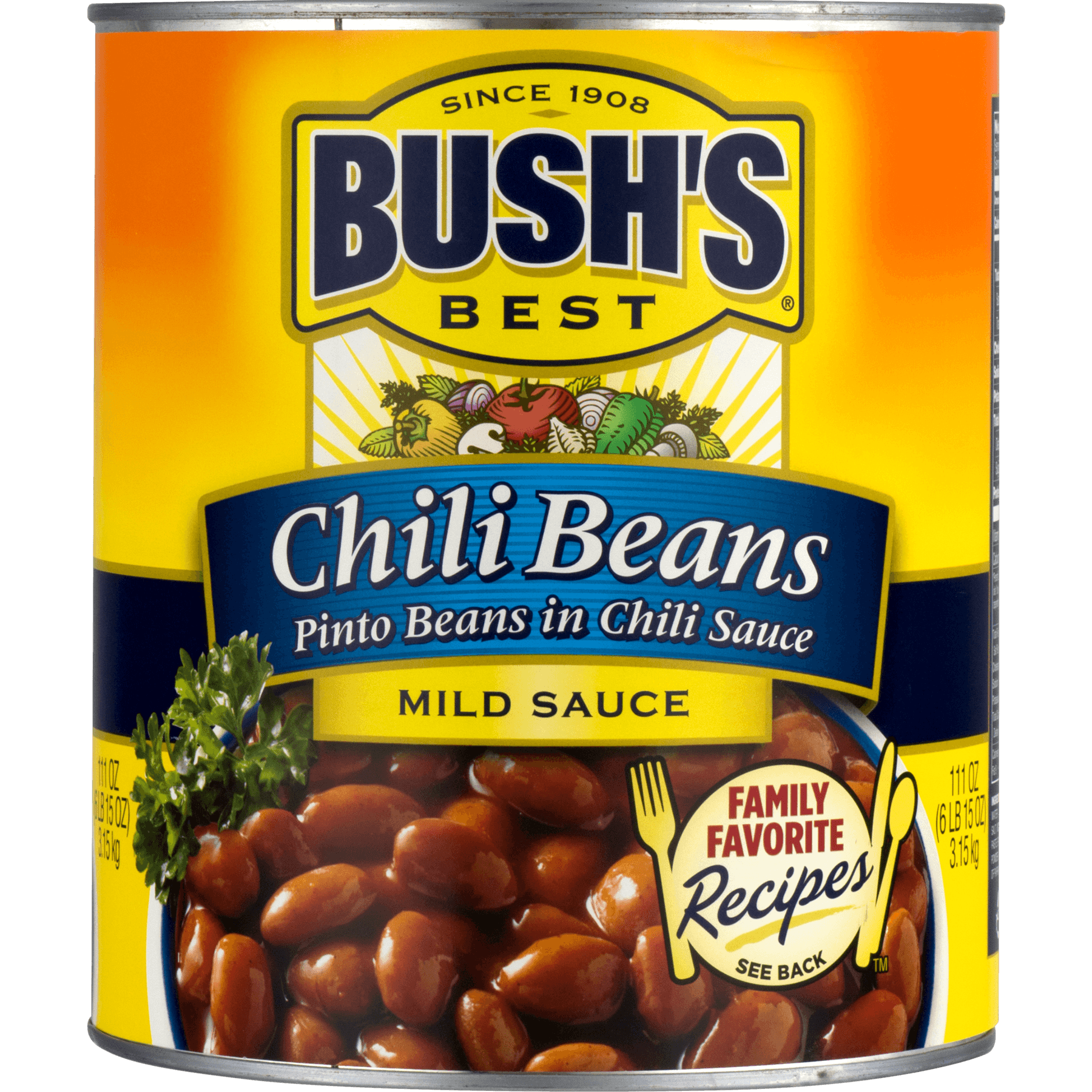 BUSH'S Chili Beans, Pinto Beans in Mild Chili Sauce, Bulk Canned